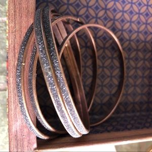 💕3/$30 Copper bracelet and Earring crushed stone